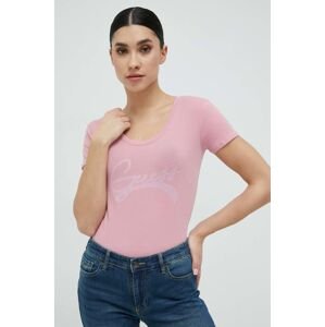 Tričko Guess růžová barva