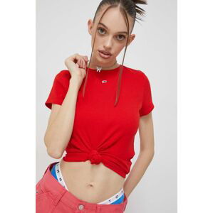 Tričko Tommy Jeans červená barva