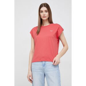 Bavlněné tričko Pepe Jeans Bloom červená barva
