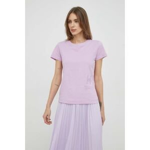 Bavlněné tričko Marella fialová barva