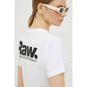 Bavlněné tričko G-Star Raw bílá barva