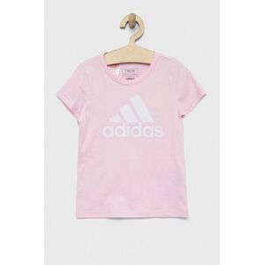 Dětské bavlněné tričko adidas G BL růžová barva