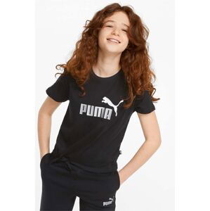 Dětské tričko Puma ESS+ Logo Knotted Tee G černá barva