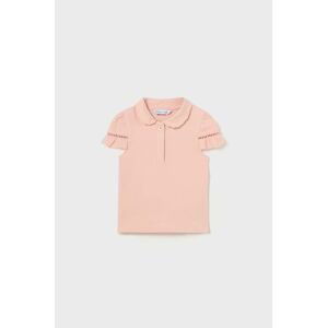 Kojenecké tričko Mayoral růžová barva, s límečkem