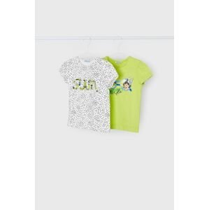 Dětské bavlněné tričko Mayoral 2-pack zelená barva