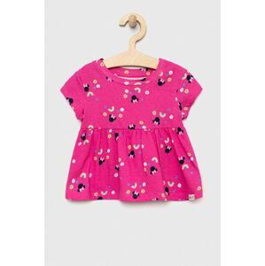 Dětské bavlněné tričko GAP x Disney růžová barva