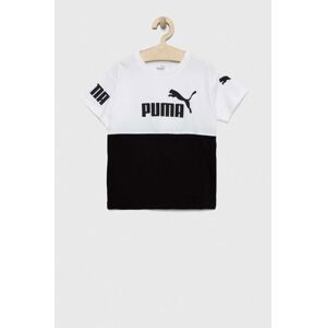 Dětské bavlněné tričko Puma PUMA POWER Tee B bílá barva, s potiskem