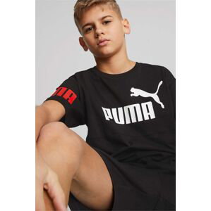 Dětské bavlněné tričko Puma PUMA POWER Tee B černá barva, s potiskem