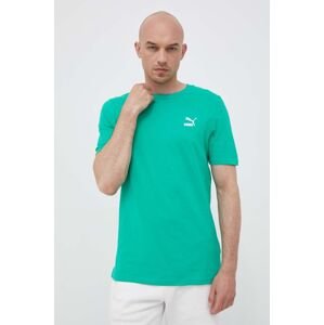 Bavlněné tričko Puma zelená barva, 535587-02