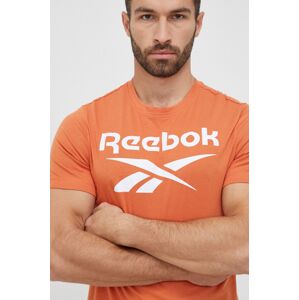 Bavlněné tričko Reebok oranžová barva, s potiskem