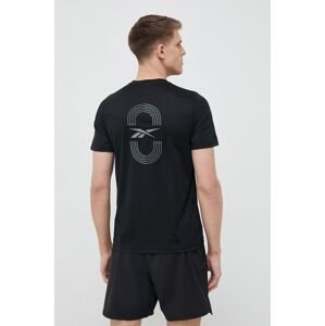 Běžecké tričko Reebok černá barva, s potiskem
