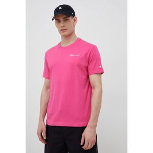 Bavlněné tričko Champion růžová barva
