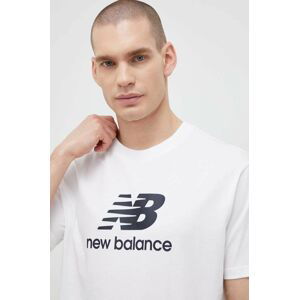 Bavlněné tričko New Balance bílá barva, MT31541WT-1WT