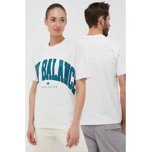 Bavlněné tričko New Balance UT31551SAH šedá barva, s potiskem