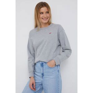 Bavlněná mikina Levi's dámská, šedá barva, s aplikací, 24688.0037-Greys