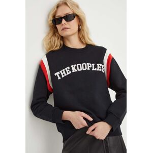 Bavlněná mikina The Kooples dámská, černá barva, s aplikací