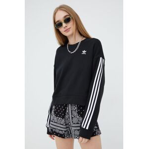 Bavlněná mikina adidas Originals Adicolor HC2064 dámská, černá barva, s aplikací, HC2064-BLACK