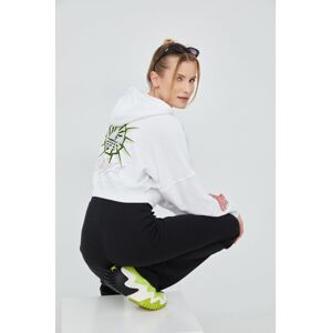 Mikina adidas Originals HT5977 dámská, bílá barva, s potiskem