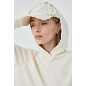 Bavlněná mikina adidas Originals HD2774 dámská, béžová barva, s aplikací