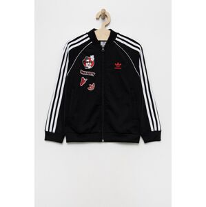 Dětská mikina adidas Originals HF7577 černá barva, s potiskem