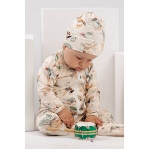 Dětska čepice Jamiks béžová barva, z tenké pleteniny