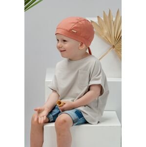 Dětska čepice Jamiks růžová barva, z tenké pleteniny