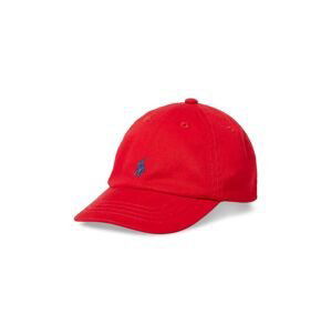 Dětská bavlněná čepice Polo Ralph Lauren červená barva, hladká