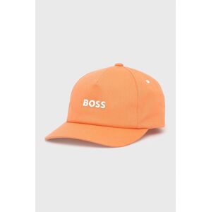 Bavlněná čepice BOSS Boss Casual červená barva, s aplikací