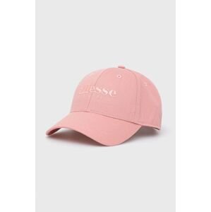Bavlněná čepice Ellesse růžová barva, s aplikací, SAMA2245-PINK
