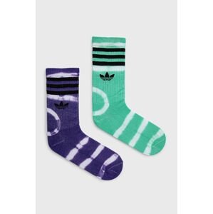 Ponožky adidas Originals (2-pack) HC9538 dámské, zelená barva, HC9538-HIRGR/PURP