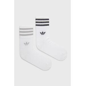 Ponožky adidas Originals (2-pack) HC9561 dámské, bílá barva, HC9561-WHT/GRETW