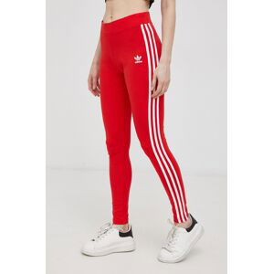 Legíny adidas Originals HD2348 dámské, červená barva, hladké, HD2348-VIVRED