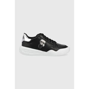 Kožené boty Karl Lagerfeld KAPRI RUN černá barva, KL62830