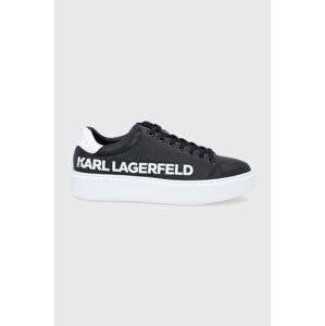 Kožené boty Karl Lagerfeld Maxi Kup černá barva