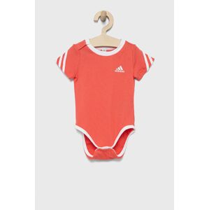 Bavlněné kojenecké body adidas Performance HF1975 růžová barva