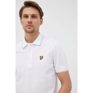 Polo tričko Lyle & Scott pánský, bílá barva, hladký