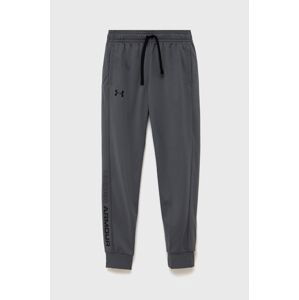 Dětské kalhoty Under Armour 1361711 šedá barva, hladké