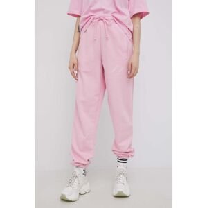 Kalhoty adidas Originals HM4873 dámské, růžová barva, s potiskem