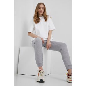 Kalhoty adidas Originals dámské, šedá barva, melanžové, HF7501-MGREYH