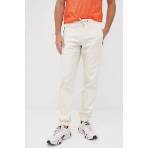 Bavlněné kalhoty Sisley pánské, béžová barva, jogger
