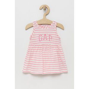 Dětské bavlněné šaty GAP růžová barva, mini, áčková