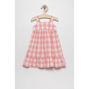 Dětské bavlněné šaty GAP růžová barva, midi