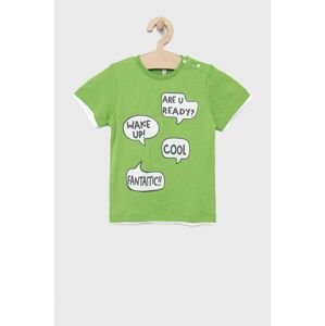 Dětské bavlněné tričko Birba&Trybeyond zelená barva, s potiskem