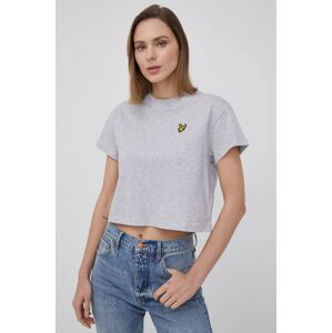 Bavlněné tričko Lyle & Scott šedá barva