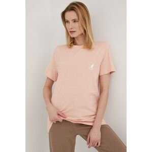Bavlněné tričko Kangol růžová barva, KLEU006.D-115