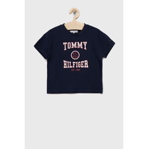 Dětské tričko Tommy Hilfiger tmavomodrá barva