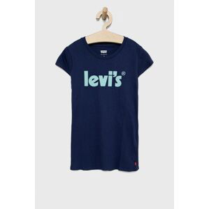 Dětské bavlněné tričko Levi's tmavomodrá barva
