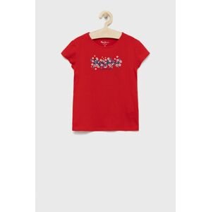 Dětské tričko Pepe Jeans červená barva
