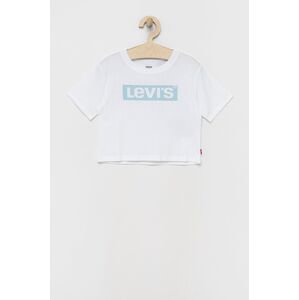 Dětské bavlněné tričko Levi's bílá barva