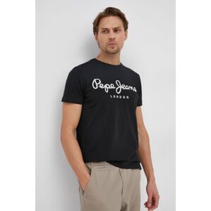 Tričko Pepe Jeans Original pánské, černá barva, s potiskem